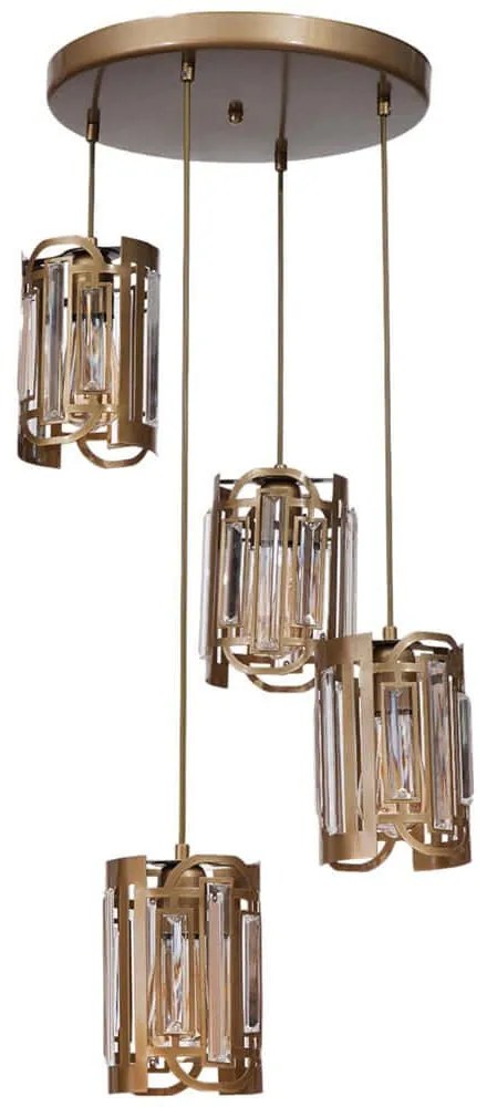 Φωτιστικό Οροφής 534LUN6052 Φ30x80cm 4xE27 40W Gold Opviq