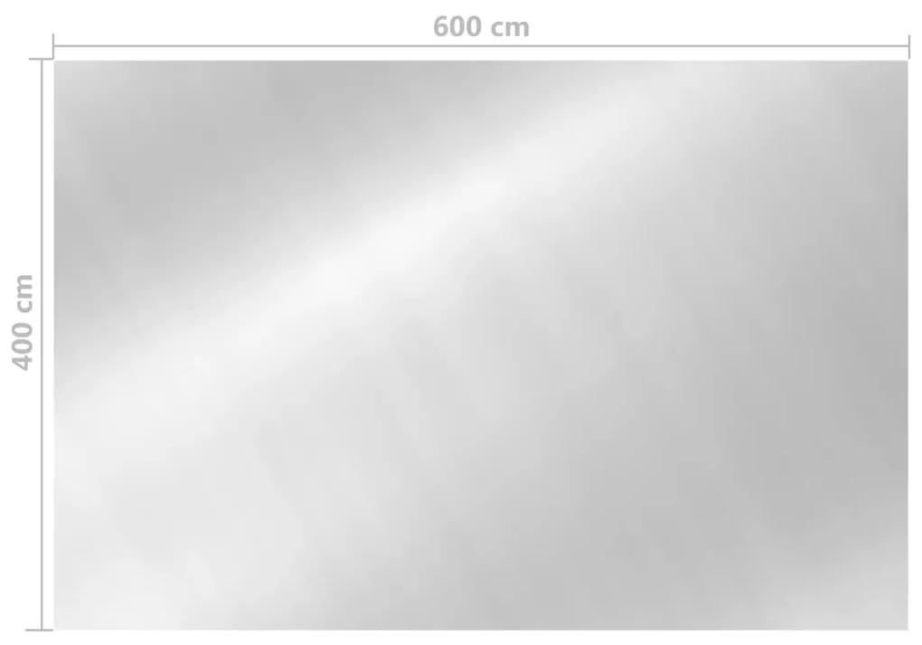 vidaXL Κάλυμμα Πισίνας Ορθογώνιο Ασημί 600 x 400 εκ. από Πολυαιθυλένιο