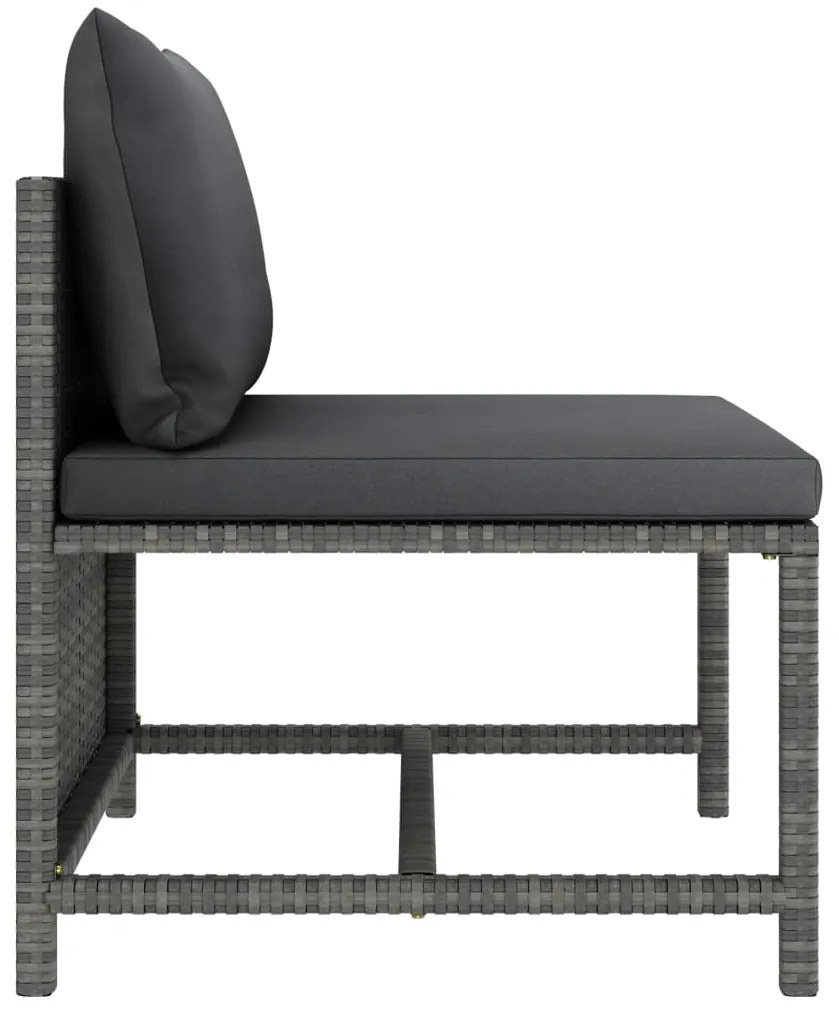 vidaXL Σαλόνι Κήπου Σετ 12 Τεμαχίων Γκρι Συνθετικό Ρατάν με Μαξιλάρια