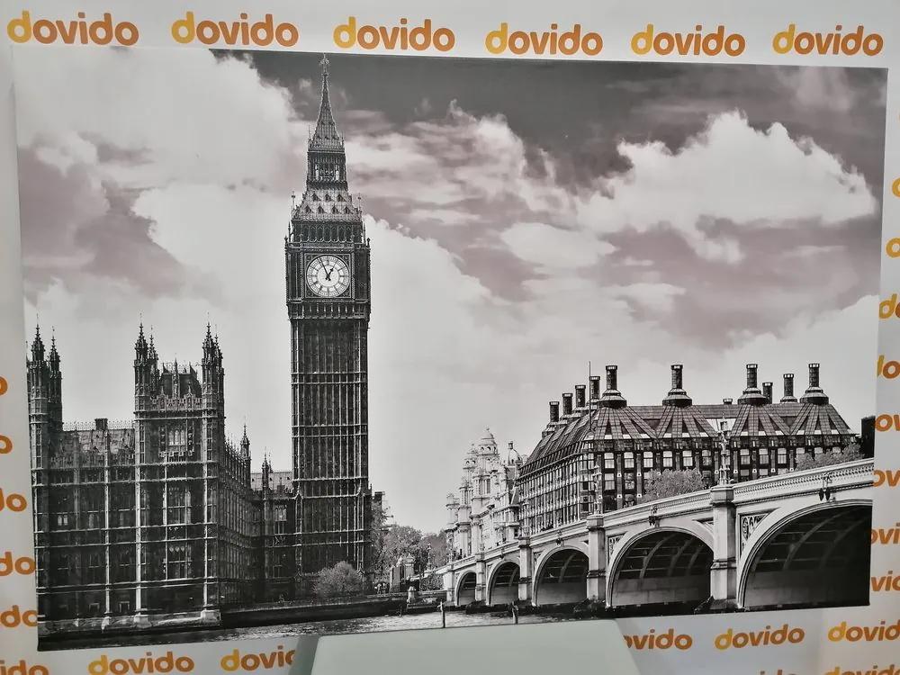 Φωτογραφία του Big Ben στο Λονδίνο σε ασπρόμαυρο - 120x80