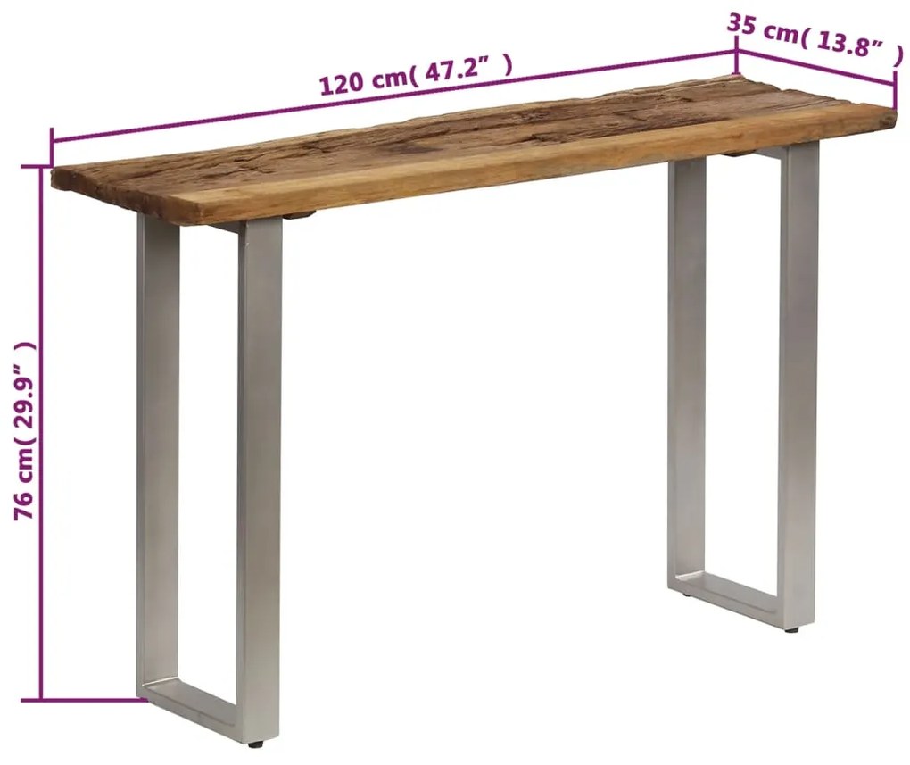 ΤΡΑΠΕΖΙ ΚΟΝΣΟΛΑ 120X35X76 ΕΚ. ΑΠΟ ΑΝΑΚΥΚΛΩΜΕΝΟ ΞΥΛΟ / ΑΤΣΑΛΙ 246290