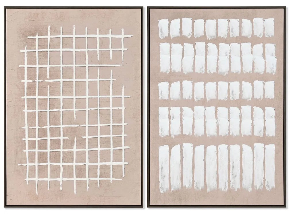 Καμβάς Home ESPRIT Λευκό Φυσικό Σύγχρονη Urban (x2)