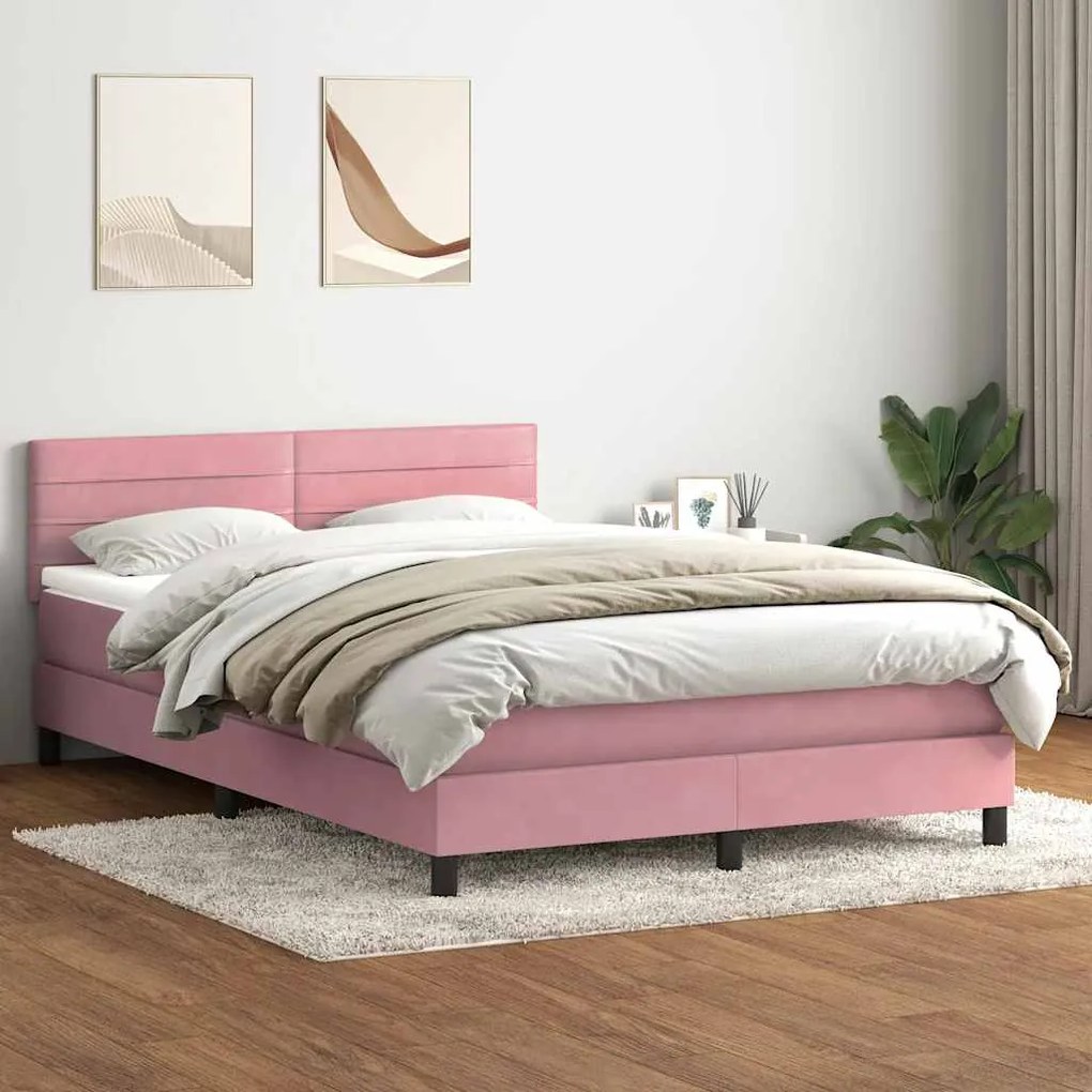 ΚΡΕΒΑΤΙ BOXSPRING ΜΕ ΣΤΡΩΜΑ ΡΟΖ 160X210 ΕΚ. ΒΕΛΟΥΔΙΝΟ 3316988