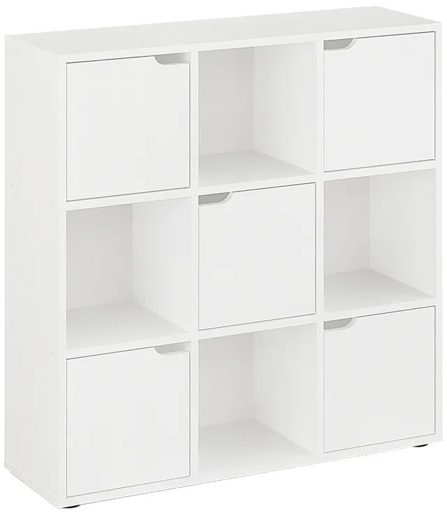 Βιβλιοθήκη Bookel pakoworld σε λευκή απόχρωση 88.5x27.5x89.3εκ