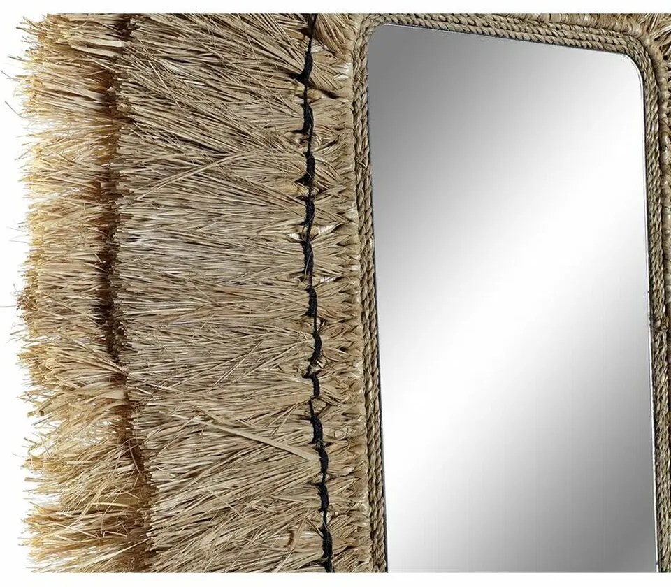 Τοίχο καθρέφτη DKD Home Decor Φυσικό Bali 50 x 2 x 60 cm