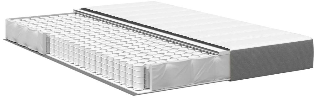 vidaXL Στρώμα με Ελατήρια Pocket Ανοιχτό Γκρι Μεσαίο 140x200x20 εκ Υφασμάτινο