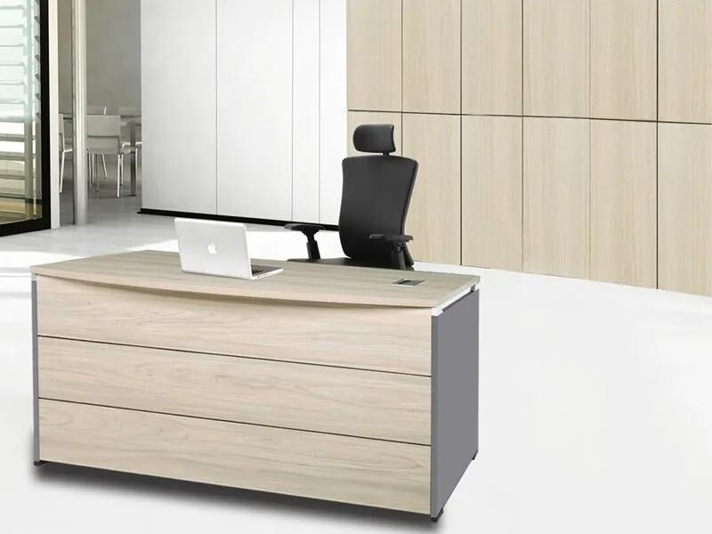 Τραπέζι γραφείου Mesa E103, 75x160x80cm, 50 kg, Φτελιά, Γκρι | Epipla1.gr