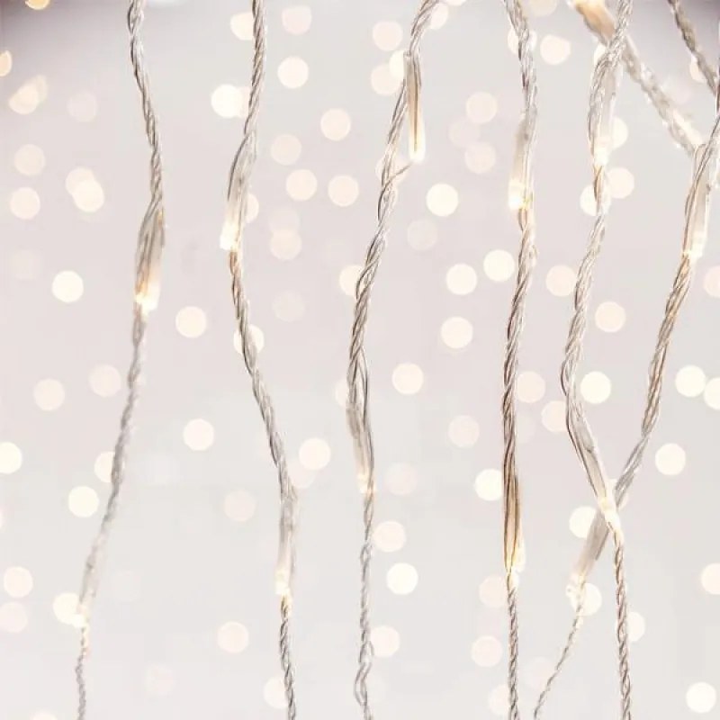 Eurolamp Κουρτίνα 240 LED 3mm Ψυχρό Λευκό 200x100cm Με Πρόγραμμα Snowfall IP44 Διάφανο Καλώδιο 600-11456
