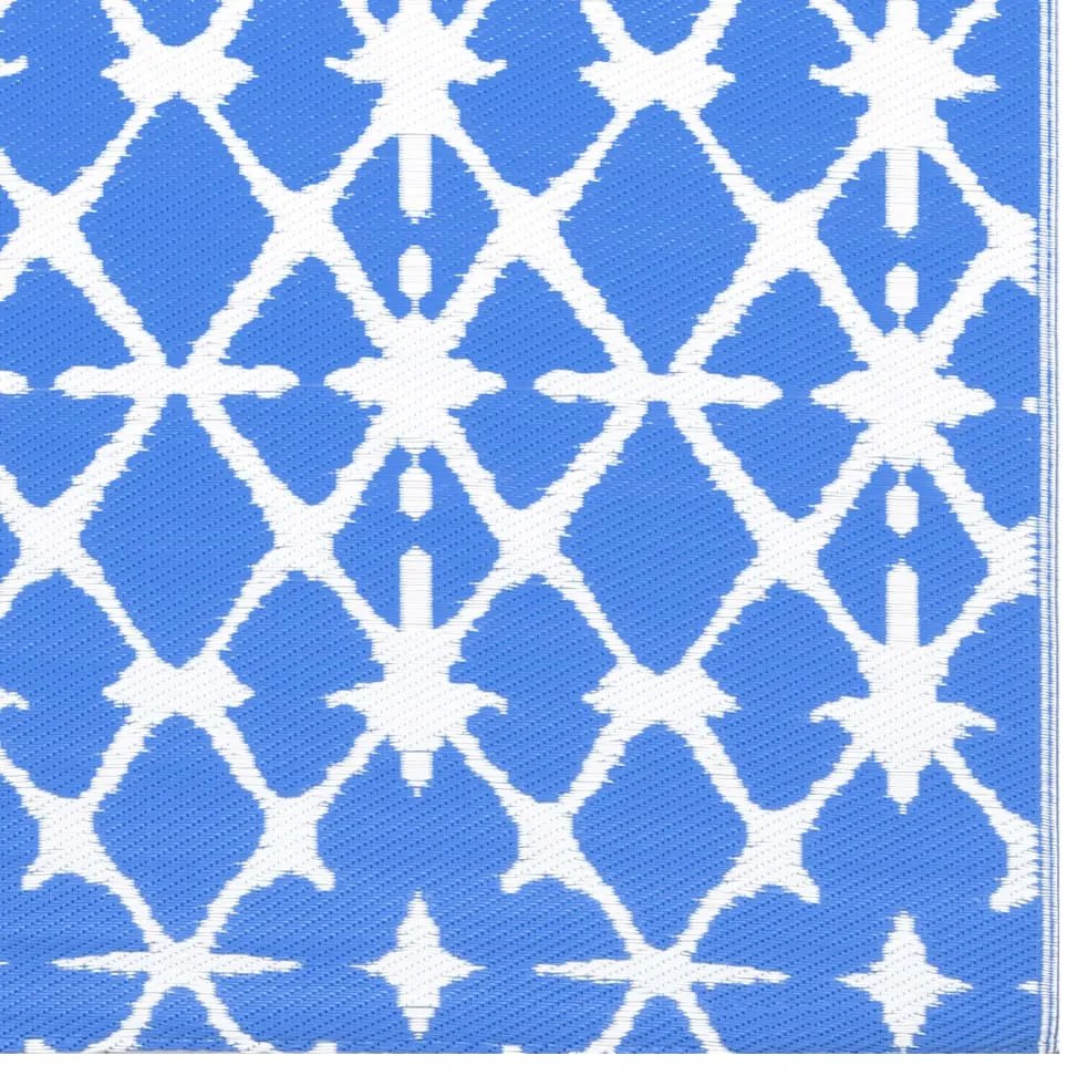 χαλί εξωτερικού χώρου ARAKIL μπλε και λευκό 190x290 cm PP - Μπλε