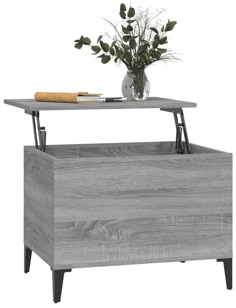 vidaXL Τραπεζάκι Σαλονιού Γκρι Sonoma 60x44,5x45εκ. Επεξεργασμένο Ξύλο