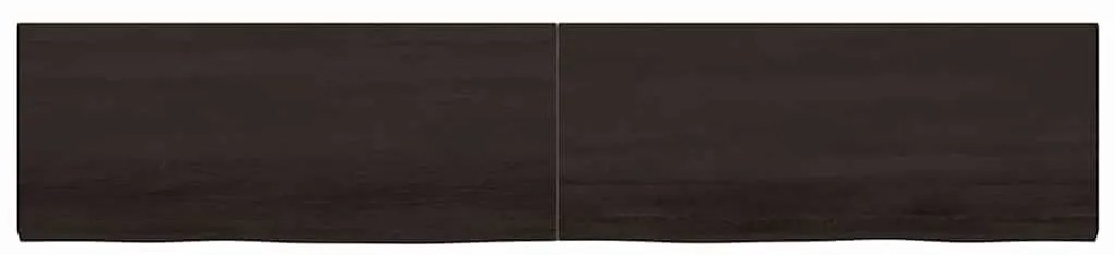 vidaXL Ράφι Τοίχου Σκούρο Καφέ 200x40x(2-4) εκ. Επεξ. Μασίφ Ξύλο Δρυός