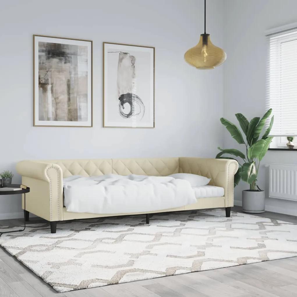 vidaXL Καναπές Κρεβάτι Κρεμ 80 x 200 εκ. από Συνθετικό Δέρμα