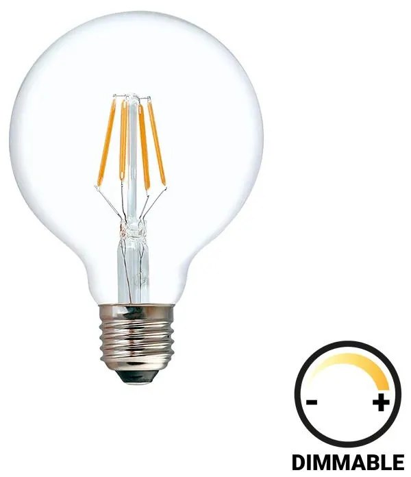 Λαμπτήρας LED G95 Bulb dimmable 4W E27 200-220V clear 9.5x9.5x13.7 εκ.