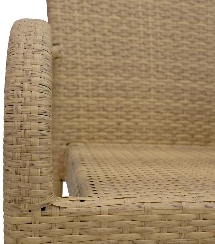 Πολυθρόνα Laura μέταλλο-pe rattan φυσικό 58x58x90 εκ.