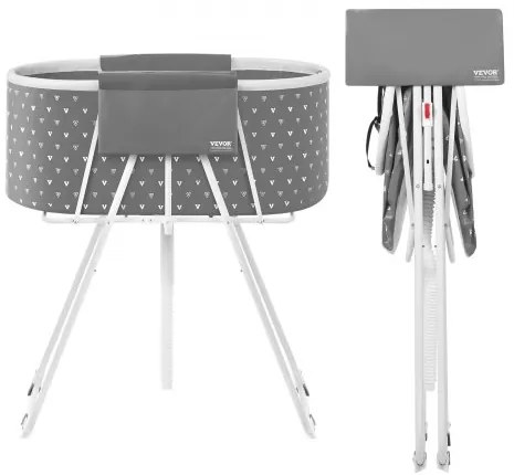 VEVOR Foldable Dog Bathtub Elevated Grey Shower Station for Small &amp; Medium Pets