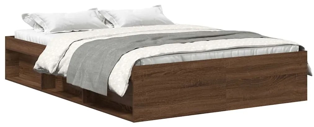 vidaXL Πλαίσιο Κρεβατιού Καφέ Δρυς 150 x 200 εκ. King Size