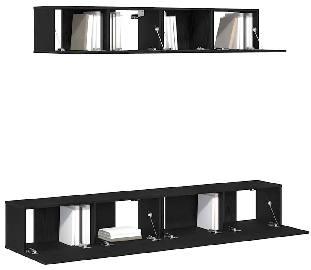vidaXL Σετ επίπλου τηλεόρασης 4 pcs Μαύρη δρυς 100 x 30 x 30 cm