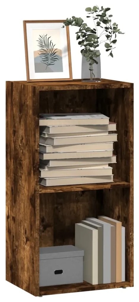 Βιβλιοθήκη Καπνιστή Δρυς 40x30x77 εκ. από Επεξεργασμένο Ξύλο