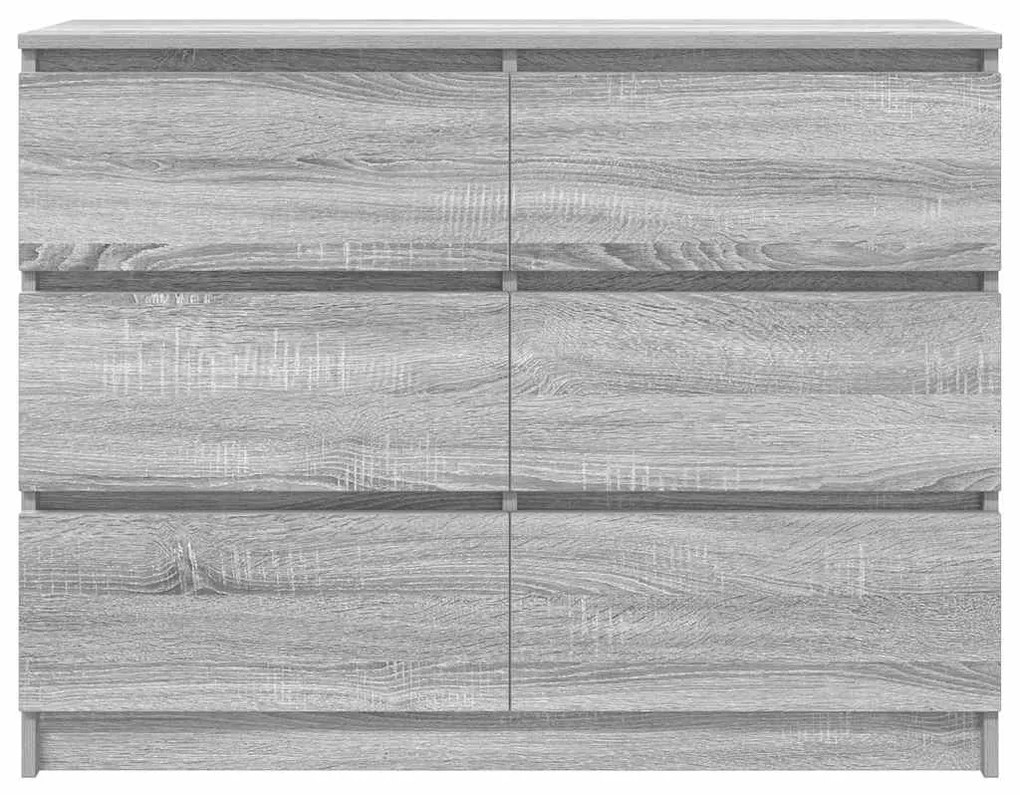 vidaXL Sideboard Γκρι Sonoma 100x35x76 cm Ξύλινο μηχανουργικό ξύλο