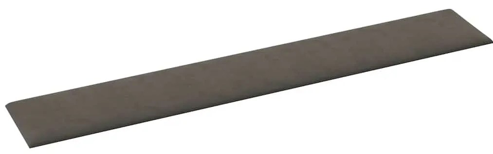 vidaXL Πάνελ Τοίχου 12 τεμ. Σκούρο γκρι 90 x 15 εκ. 1,62 μ² Βελούδινα