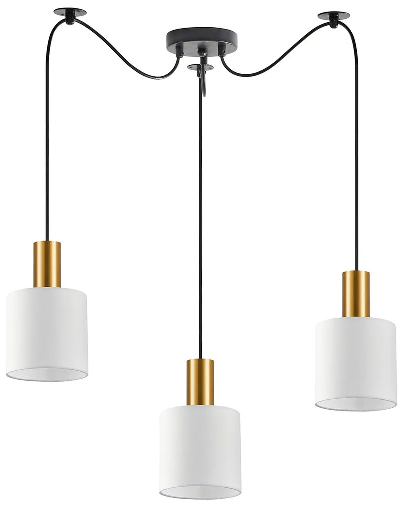 Φωτιστικό Οροφής Τρίφωτο Homelighting 77-8598 Gold/White