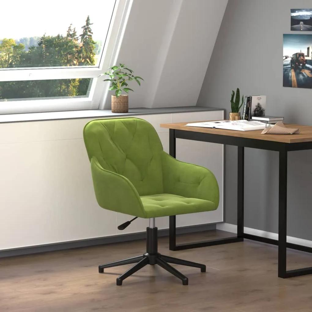 Καρέκλα Γραφείου Περιστρεφόμενη Ανοιχτό Πράσινο Βελούδινη