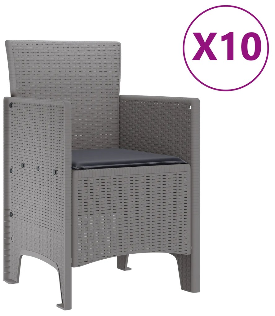 vidaXL Σετ κήπου 11 pcs Ανοιχτό γκρι 250 x 100 x 73 εκ