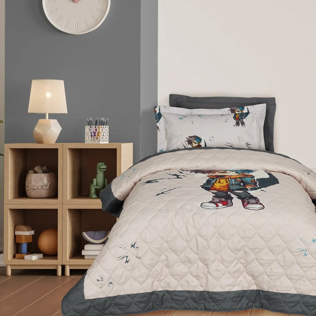 DAS KIDS ΚΟΥΒΕΡΛΙ ΜΟΝΟ 160Χ220 4939 BEIGE, GREY