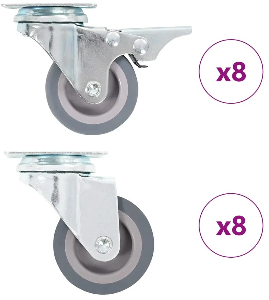 vidaXL Ρόδες Περιστρεφόμενες 16 τεμ. 50 χιλ.