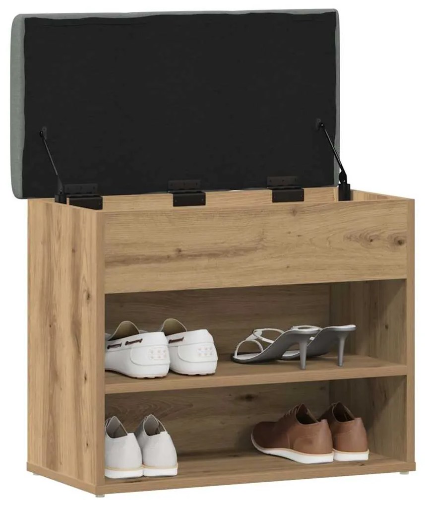 vidaXL Πάγκος παπουτσιών  Artisan Oak 62x32x50 cm Κατασκευασμένο ξύλο