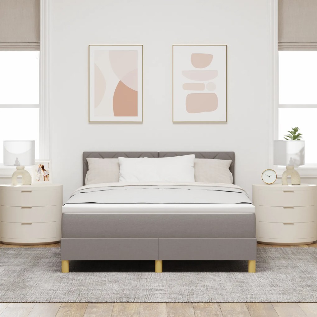 vidaXL Κρεβάτι Σπρινγκ με στρώμα Ταπεί 140x200 cm Ύφασμα