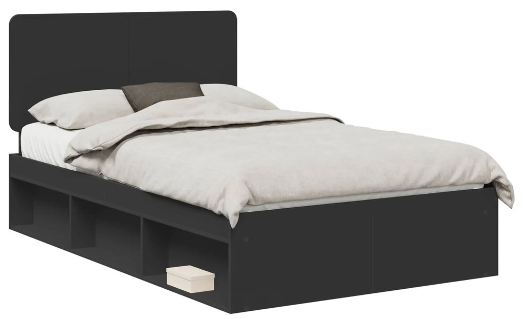 vidaXL Σκελετός Κρεβατιού Μαύρο 120 x 200 cm Στερεά ξυλεία πεύκου