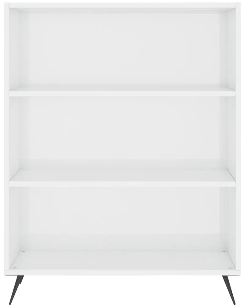 vidaXL Βιβλιοθήκη Γυαλιστερό Λευκό 69,5x32,5x90 εκ. Επεξεργασμένο Ξύλο