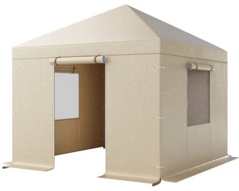 VEVOR Winter Gazebo Cover Fits 3.05 x 3.05 m Hardtop Gazebos, All-Weather Gazebo Cover with Sidewalls &amp; Windows, High-Density PE Material, Enclosed Storage Shelter Covers, Gazebos not Included