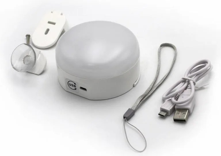 Adeleq Φωτιστικό LED Ντουλάπας-Φακός Φ84x48mm Με Διακόπτη Επαναφορτιζόμενο 3W Στρογγυλό Λευκό 4-102