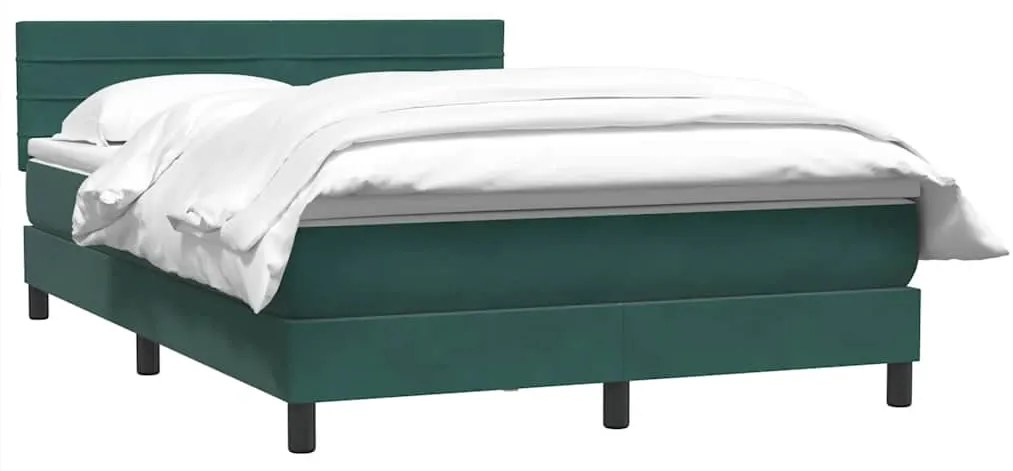 vidaXL Κρεβάτι Boxspring με Στρώμα Σκούρο Πράσινο 160x210εκ. Βελούδινο