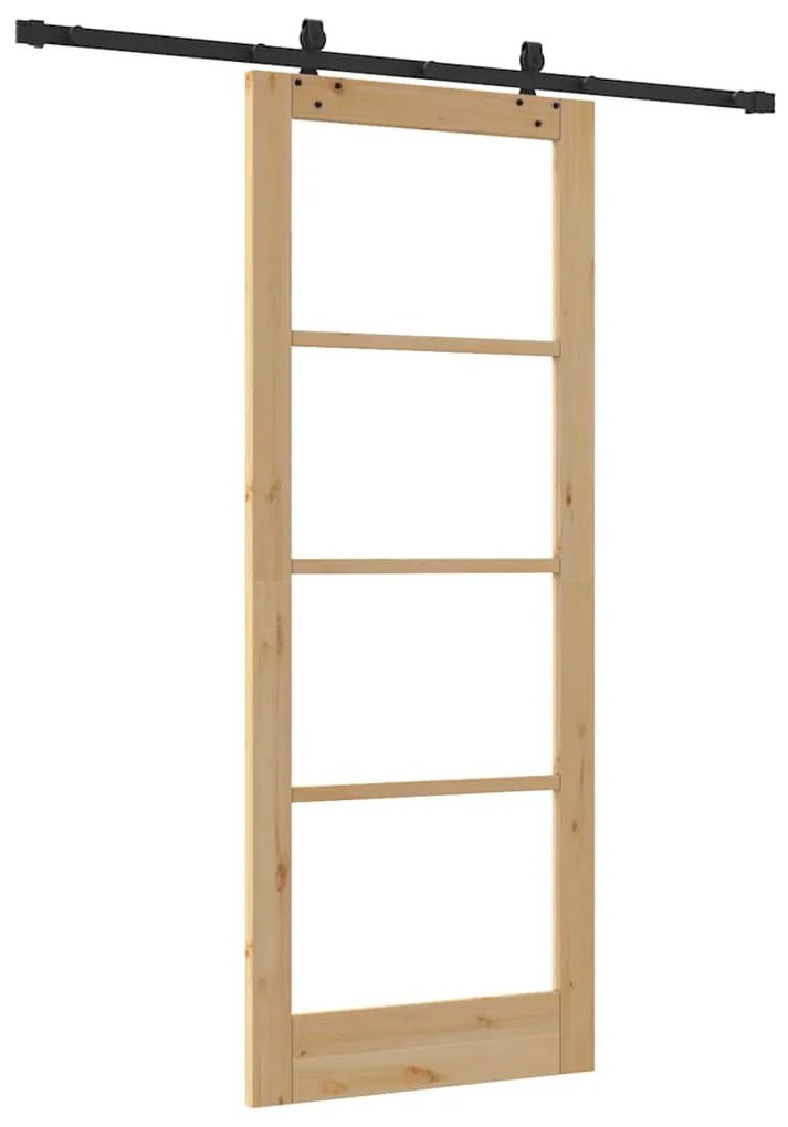 vidaXL Συρόμενη Πόρτα ORKDAL Φυσικό και Μαύρο 83 x 211 εκ.