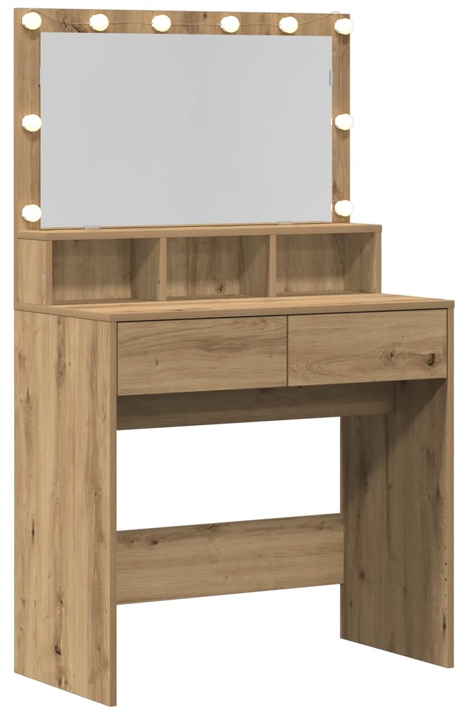 vidaXL Τραπέζι περιποίησης με συρτάρι artisan δρυς 80 x 41 x 134.5 εκ.