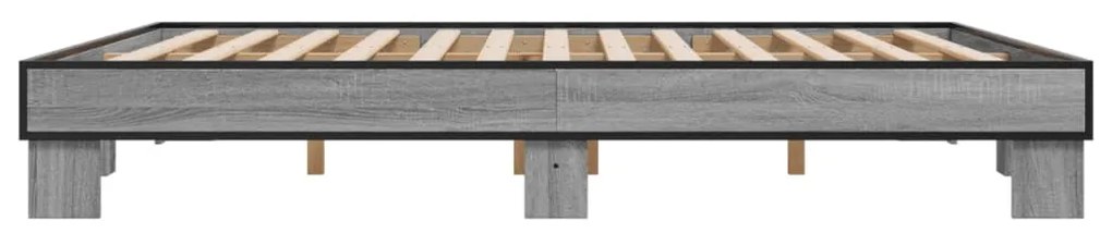 vidaXL Πλαίσιο Κρεβατιού Γκρι Sonoma 180x200 εκ. Επεξ. Ξύλο &amp; Μέταλλο