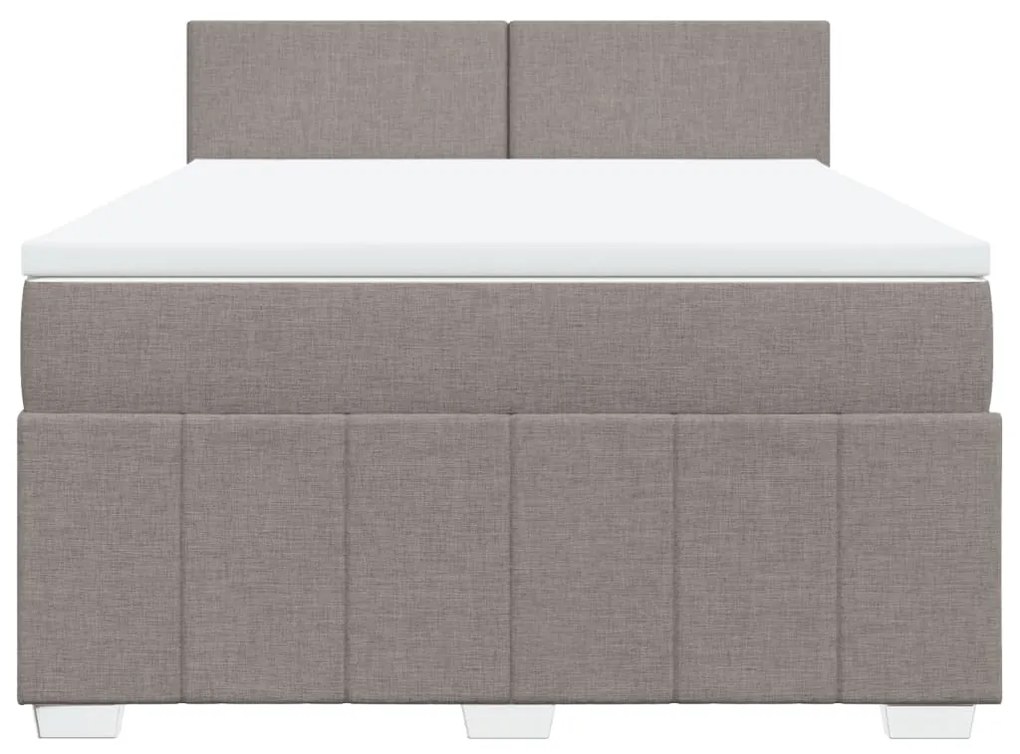 vidaXL Κρεβάτι Boxspring με Στρώμα Taupe 140x200 εκ. Υφασμάτινο