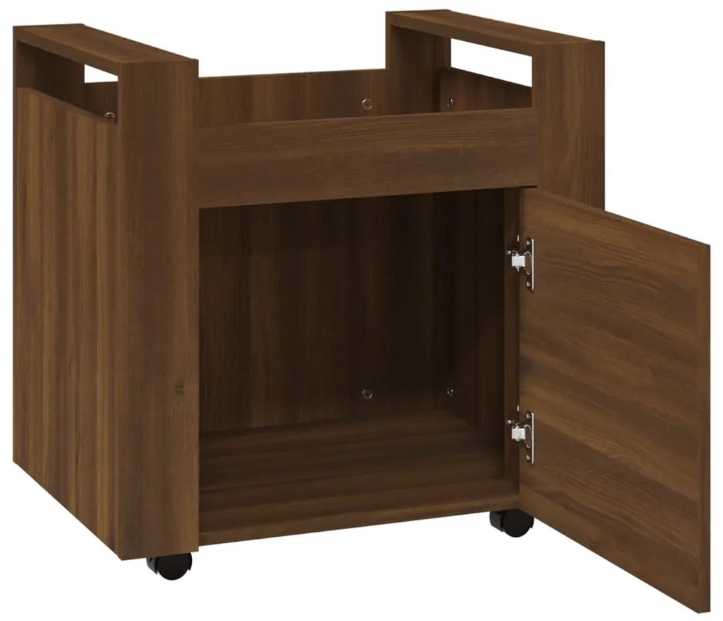 vidaXL Τρόλεϊ Γραφείου Καφέ Δρυς 60x45x60 εκ. από Επεξεργασμένο Ξύλο