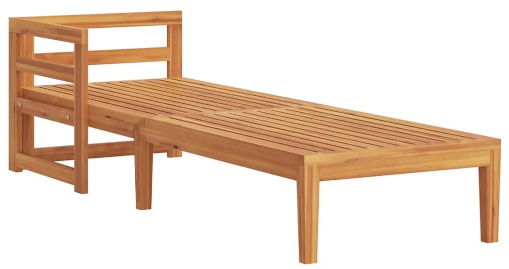 vidaXL Ξαπλώστρα με 1 Μπράτσο από Ξύλο Ακακίας με Κρεμ/Λευκά Μαξιλάρια