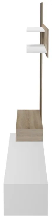 Σύνθετο σαλονιού Litende pakoworld σε λευκή-sonoma απόχρωση 249.4x42.2x199.5εκ