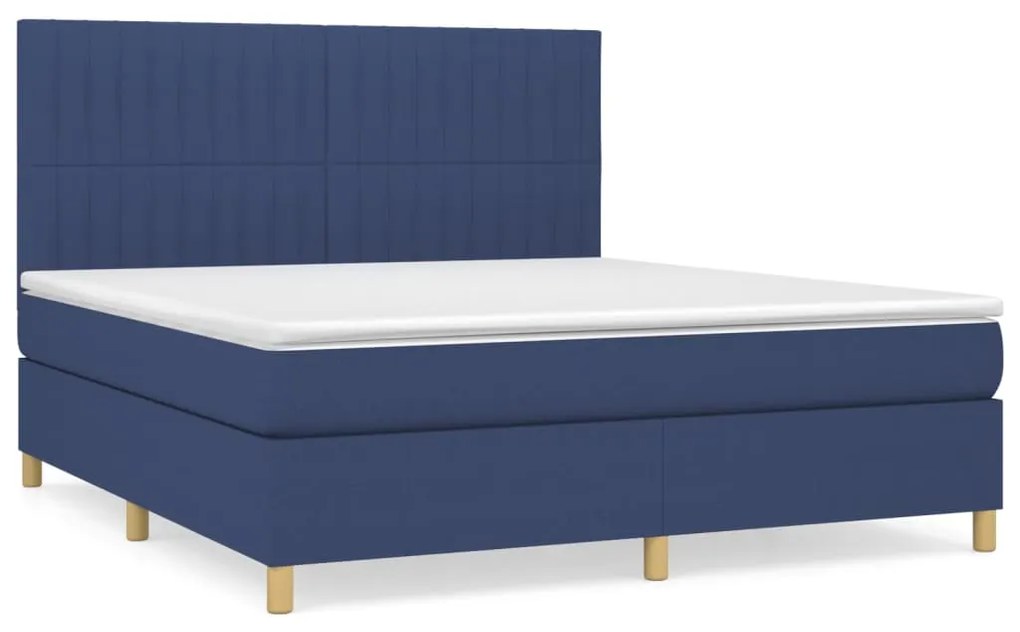 ΚΡΕΒΑΤΙ BOXSPRING ΜΕ ΣΤΡΩΜΑ ΜΠΛΕ 160X200 ΕΚ. ΥΦΑΣΜΑΤΙΝΟ 3142511