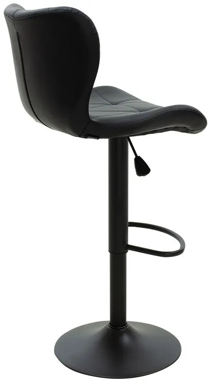 Σκαμπό μπαρ Coozy pakoworld πτυσσόμενο μεταλλικό μαύρο ματ με pu χρώμα μαύρο