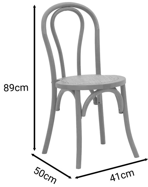 Καρέκλα Azhel pakoworld white wash ξύλο οξιάς-έδρα φυσικό rattan 41x50x89εκ