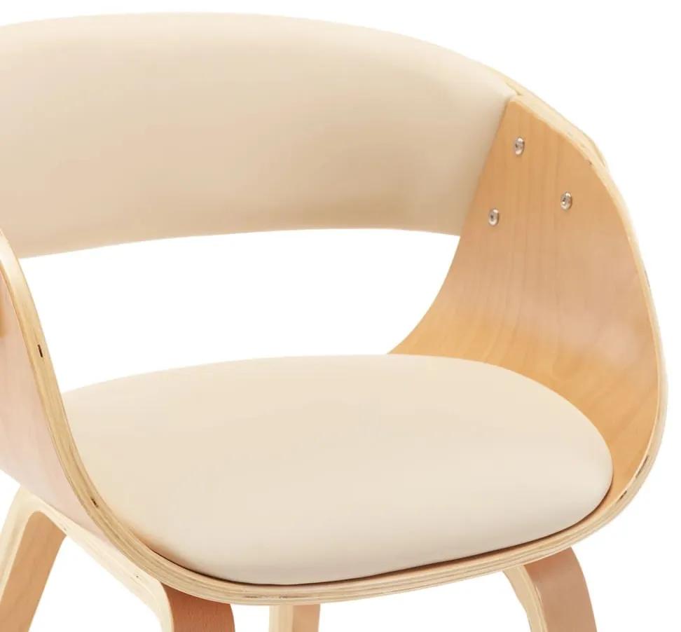 Καρέκλα Τραπεζαρίας Κρεμ Λυγισμένο Ξύλο/Συνθετικό Δέρμα - Κρεμ