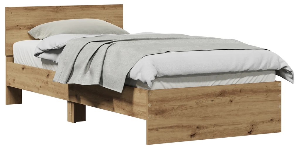 vidaXL Κρεβάτι από Τέχνη Δρυ 90x190 cm Επεξεργασμένο Ξύλο