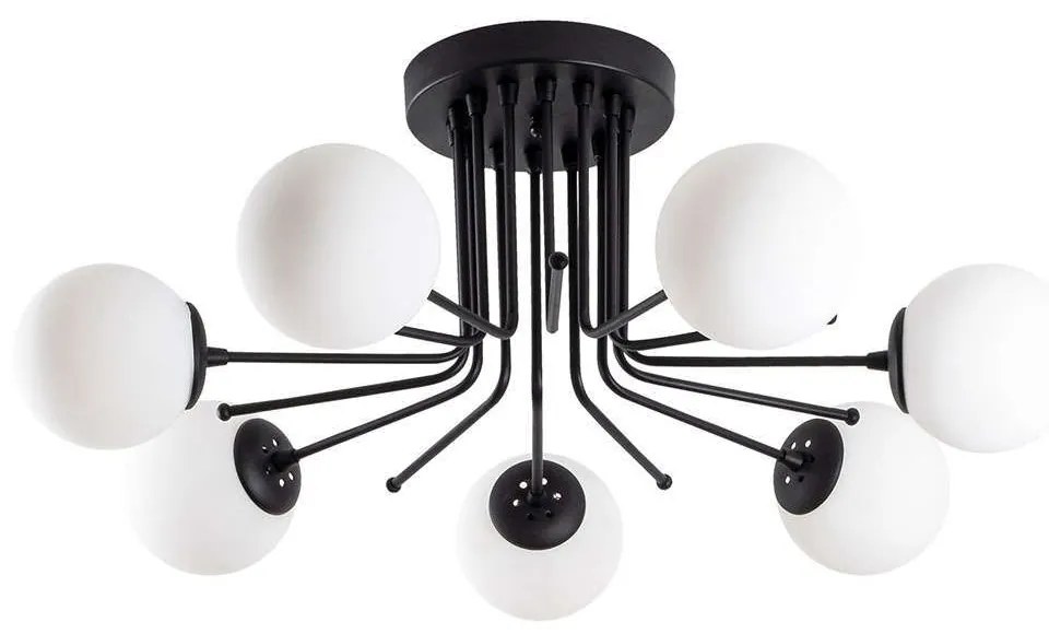 Φωτιστικό Οροφής - Πλαφονιέρα Daisy 521SHN3436 90x90x35cm 7xE27 40W Black-White Opviq