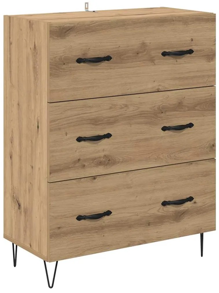 vidaXL Highboard 2 pcs Artisan Oak Μηχανική ξυλεία και γυαλί